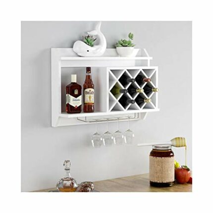 PIBM Stylish Simplicity Wine Shelf Solid Wood Wine Rack Wall Hanging Wine Cabinet Living Room Modern Minimalist Rack Wall