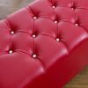 CROWN FAUX LEATHER DIAMANTE OTTOMAN TOY STORAGE BLANKET BOX (RED)