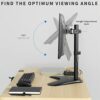 VIVO Single 13 to 32 inch Monitor Desk Stand, Freestanding VESA Steel Mount Base, Adjustable Height, Tilt, Swivel, Rotation, Black STAND-V001H