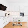 FGHOEV 4 Tier Storage Trolley Cart Kitchen Organizer Bathroom Movable Storage Shelf Wheels Household Stand Holder Furniture