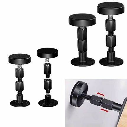 Cokritsm 4Pack Headboard Stoppers For Wall, Black Headboards For Beds, Bed Base Frame Anti-Shake Tool, Headboard Bed Wall Bumper, Bed Brackets Ad