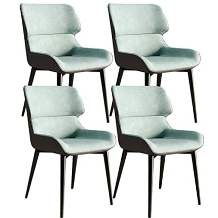 Kitchen Dining Room Furniture Chairs Modern Kitchen Dining Chairs Set Of 4 Water Proof PU Leather Side Chair with Carbon Stee Legs Kitchen Living