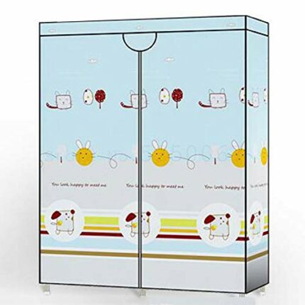 maozi No-installation Folding Wardrobe Family Bedroom Cloth Art Cabinet All-steel Frame Rental Room Simple Dormitory Cloth Ward