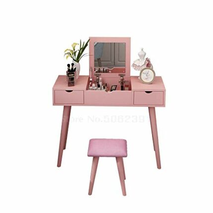 BVDSG Dressing Table Small Apartment Mini Bedroom Economy Nordic Simple Flip Makeup Table