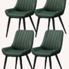 dining chair Kitchen Dining Room Furniture Chairs Dining Chairs Set Of 4 Metal Feet Comfortable Cushions And Backrest Leather Chairs For Dining R