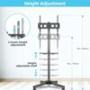 XINLEI Mobile TV Stand on Wheels, Portable TV Trolley with Shelf for 21-60 inch Flat Curved Panel TVs up to 35kg, Height Adjustable Tall Rolling
