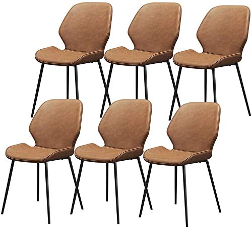 Modern Kitchen Dining Room Chairs Dining Chairs Set Of 6 PU Leather Cushion Seat Kitchen Chair With Metal Legs Non-Slip Mat Bar Chairs For Kitche