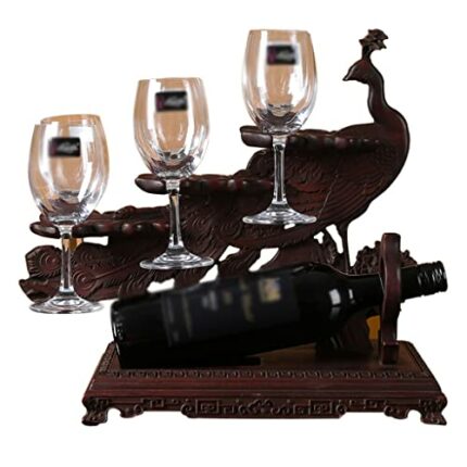 GFDFD Pear wood wine glass rack solid wood wine rack European-style wine glass rack high-footed glass rack wine bottle rack ornaments