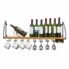 Stylish Simplicity Industrial Metal Wall-Mounted Wine Glass Holder Vintage Wrought Iron Solid Wood Stylish Simplicity Home High Glass Holder Brac