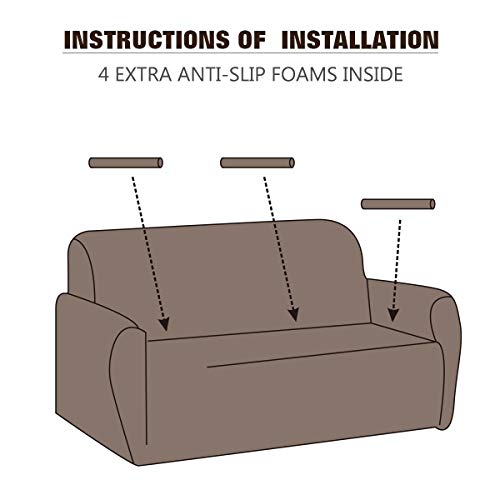 PETCUTE Sofa Covers 3 seater Furniture Protector Floral Printed Cover Elastic Slipcover Seater Cover Sofa Slipcover for Livingroom All-season,Red