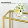 HOOBRO Console Table, Tempered Glass Sofa Table, Gold Hallway Table, Slim Entryway Table, 75 x 22 x 80 cm, Modern Display Table for Living Room,