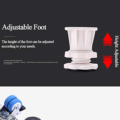 JJZXD Movable Refrigerator Floor Trolley Fridge Stand Washing Machine Holder 4 Strong Feet Mobile Stand with Brake Wheel 500kg