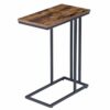 HOOBRO Side Table C Shaped, Sofa End Table, Laptop Coffee Snack Table, for Small Space, Living Room, Bedroom, Slim, Narrow, Tall, Wood Look Accen