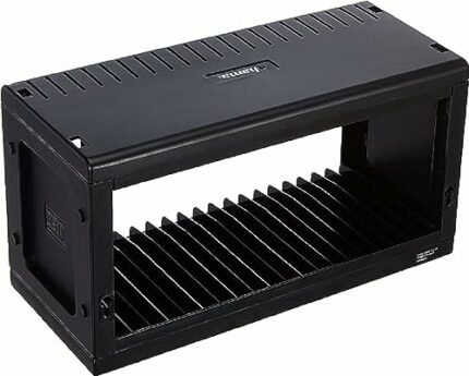 Hama CD Rack for 20 CDs (CD storage for hanging or standing, space-saving, small CD stand, for the office or any room), Black
