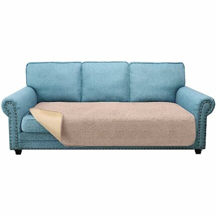 Granbest Super Soft Thick Sofa Seat Cushion Covers Non-Slip Seat Covers for 3 Seater Sofa Large Couch Cushion Cover for Pets (3 Seater, Camel)