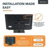 MAHARA Black Table Top TV Stand Base Replacement Pedestal With Tilting Bracket For 32-50 Inch - TV Brackets with VESA Wall Mount Compatibility 40