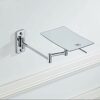 QUANJJ Bathroom Shaving Mirrors Make Up Wall Mounted 3X Magnifying 360° Swivel Extending Folding for Hotel Vanity Chrome