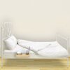 Relaxdays Bedside Shelf & Organizer, Mini Clip-on Nightstand, Bamboo, Beverage Holder D. 9 cm, Organization Tray, Natural, 9,5x23x35 cm