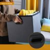 TOONGEEN Dark Grey Ottoman Storage Box, Quality Leather Folding Storage Box with Coffee Table Lids & Seat, Footstool with Storage for Living Room