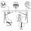 Home Vida Heavy Duty Trestle Picnic Folding Table Silver, 5 feet