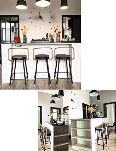 AANAN Stools,Stool Dining Bar Stool High-Modern Metal Frame with Footrest Fabric and Restk Brwon