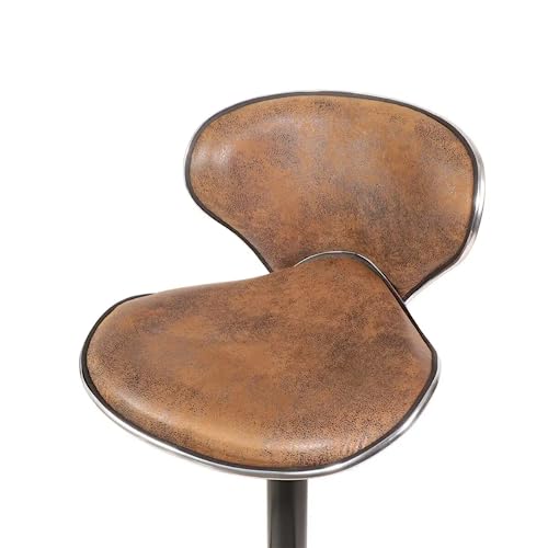 MoNiBloom Counter Height Swivel Bar Stools Set of 2, Coffee PU Leather Height-Adjustable Barstools with Footresr for Kitchen and Dining Room, Mod