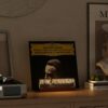 Ammonite Light up Now Spinning Vinyl Record Stand, Now Playing Record Stand, Wooden Acrylic Holder for Vinyl Album Display and Storage Warm White