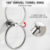 Towel Holder, Stainless Steel Bathroom Towel Ring, Wall Mounted Hanging Towel Hanger, Towel Rails for Bathroom & Kitchen Storage (Classic)