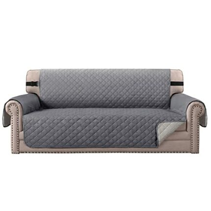 BellaHills Sofa Covers Water Resistant Sofa Cover 3 Seater Reversible Sofa Slipcovers Furniture Protector Covers Soft Quilted with Non Slip Elast