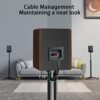 Speaker Stands Extend 30-45 Inch with Upgraded Cable Management, Hold Satellite, Small Bookshelf & Bluetooth Speakers up to 8lbs(i.e. Vizio, Polk
