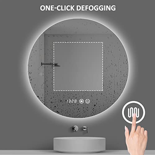 Bathroom Aluminum Frame Washing Table with Lighted Makeup round Smart Bathroom Bathroom Mirror (Various Styles), Bsingle Touch,