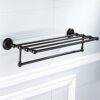 HIGOH Towel Racks, Bathroom Towel Rack Wall Mounted Towel Holder,Style Bathroom Brass New Bronze Bath Towel Rack, Towel Bar Wall Mount Shelf