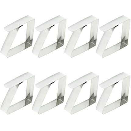 8pcs Outdoor Tablecloth Clips, Flexible Adjustable Stainless Steel Tablecloth Holders for Outside Tables, Table Cloth Clips for Restaurant Picnic