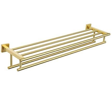 Alise Towel Rack,Large Towel Holder Towel Shelf with Double Towel Bars for Bathroom Lavatory,32-Inch SUS 304 Stainless Steel Wall Mount Towel Han