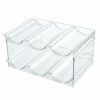 Rehomy Clear Stackable Plastic Refrigerator Rack Water Bottle Holder Storage Organizer for Champagne Water Bottles