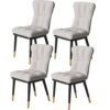 Kitchen Dining Room Furniture Chairs Dining Chair Set Of 4 PU Leather High Back Soft Seat Soft Padded Seat Kitchen Chair with Metal Chair Legs Ki