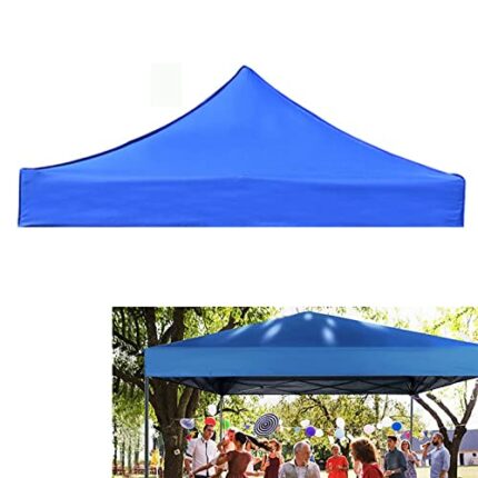3x3m Gazebo Replacement Canopy Top Cover UV30+ Double Tiered BBQ Tent Cover for Patio Outdoor Yard Home Picnic Camping Party (Only Cover) Blue