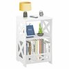 BYFU White Side Table, Small End Table with Storage Shelf, 3-Tier Nightstand Bedside Table Bookshelf Bookcase Display Rack for Small Spaces Bedro