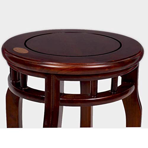 LUKEO Wooden bench-Old Beech Wood Creative Solid Wood Stool Antique Stool and Qing Classical Dining Chair Solid Wood Round Stool Chinese Antique