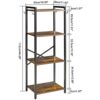 YMYNY Bookcase,4 Tier Storage Rack, Plant Rack, Storage Rack with Steel Frame,for Living Room, Office, Study, Hallway, Industrial Style, Rustic B
