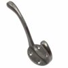 Bridewell Ironmongery 5 X Cast Iron Double Coat Hook Antique Iron New