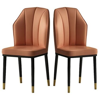 Kitchen Dining Room Furniture Chairs PU Leather Dining Chairs Set Of 2 Water Proof With Metal Legs Side Chair for Dining And Living Room Chairs (