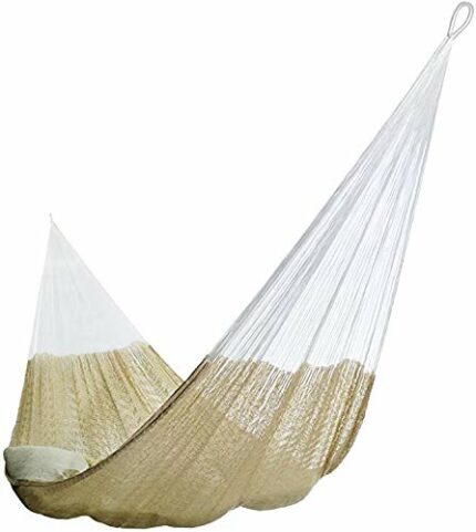 Matrimonial Size Cotton Hammock (Natural Colour) Handmade in Mexico Genuine Mayan Hammock Ideal for 2 people
