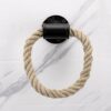 BSTKEY Nautical Industrial Pipe Towel Ring Holder Hanger - Wall Mounted Rustic Hand Towel Holder Bathroom Accessory