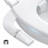 BYRISON Bidet Attachment for Toilet UK, Ultra-Slim Bidet with Dual Nozzle (Feminine/Posterior Wash),WC Toilet Seat Bidet with Brass Inlet and Met
