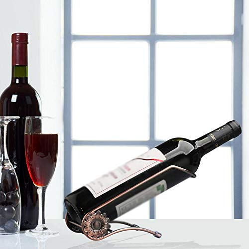 DLOETT Red Wine Stand Simple Wrought Iron Rack Home Bottle Cabinet Decorative Ornaments Bracket Shelf for Bar Wine Cellar Kitchen