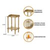 Premier Housewares Rubberwood Rectangle Console Table with Shelves Console Table Narrow Vintage Hall Table Telephone Table 62 X 36 X 29 Cm, Natur
