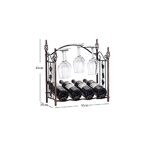 KXDCZ Iron Wine Rack- Metal Wine Rack for Tabletop or Countertop, Free Standing, Metal