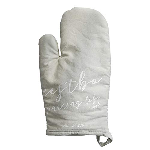 ALREMO HUANGXING - Oven Gloves, Heat Resistant Kitchen Oven Mitts, Letter Pattern, Heat Resistant Non-Slip Gloves Cotton Baking Insulation Gloves