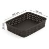 Curver 203415 Rattan-Look Office Basket, A5 Size, Polypropylene, Chocolate, chocolate, 25,6 x 20 x 6 cm